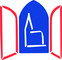 Farbiges Logo Offene Kirchentür